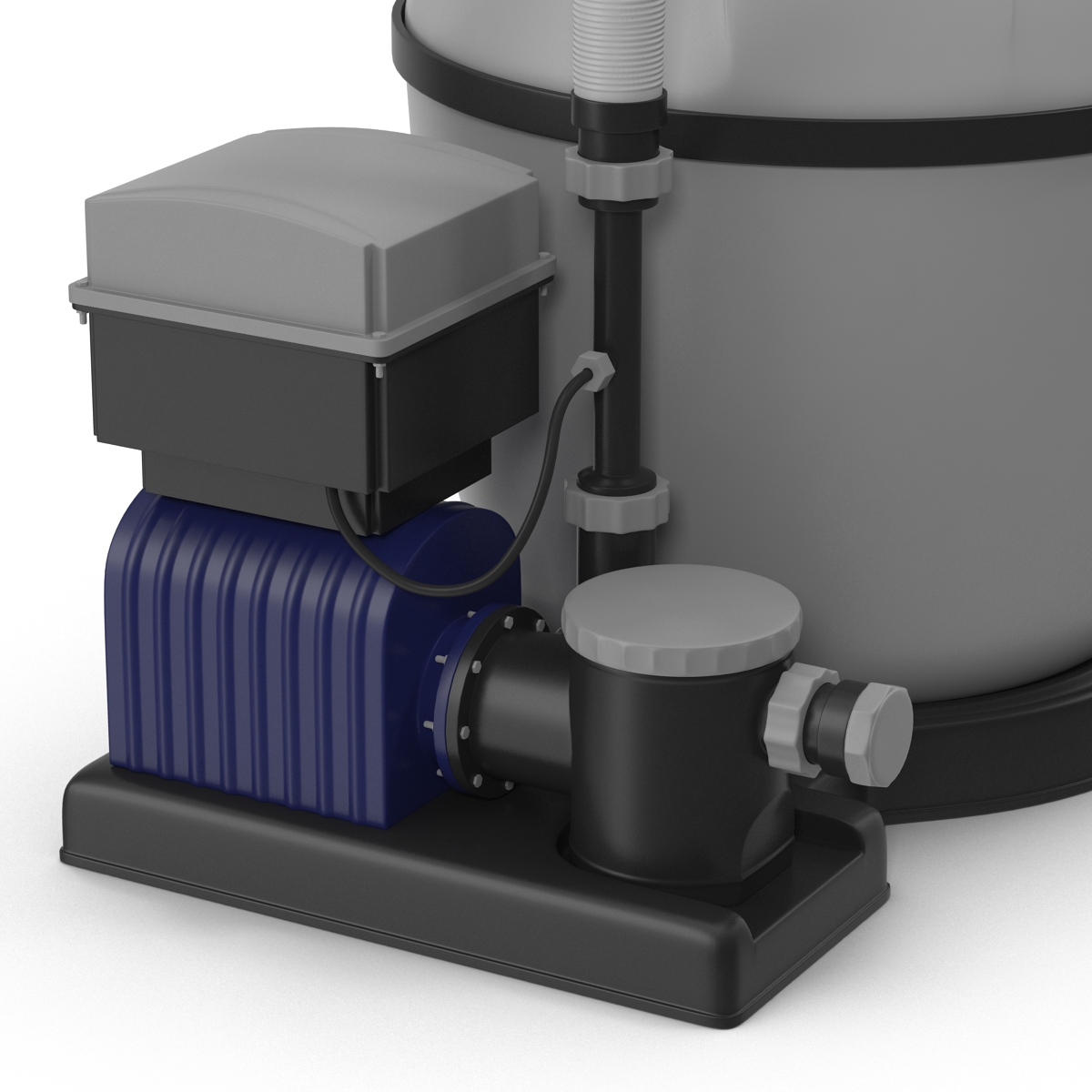 Swimming Pool Water Filter with Water Pump 3D