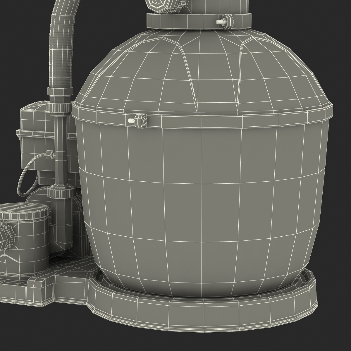 Swimming Pool Water Filter with Water Pump 3D