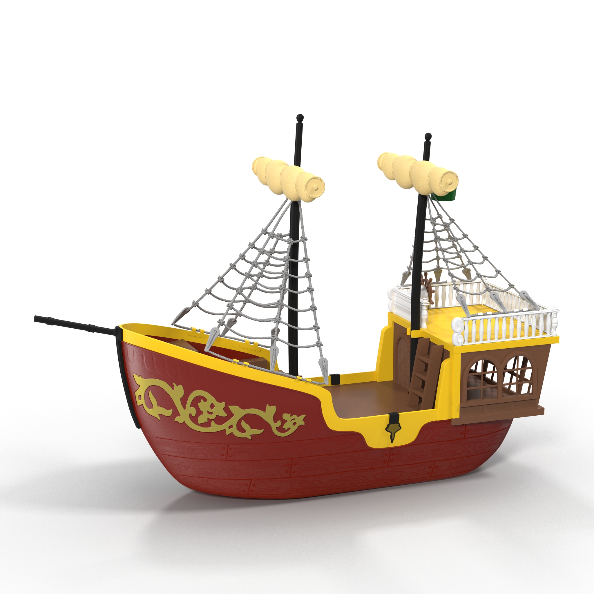 3D Toy Sailboat 3 Red model