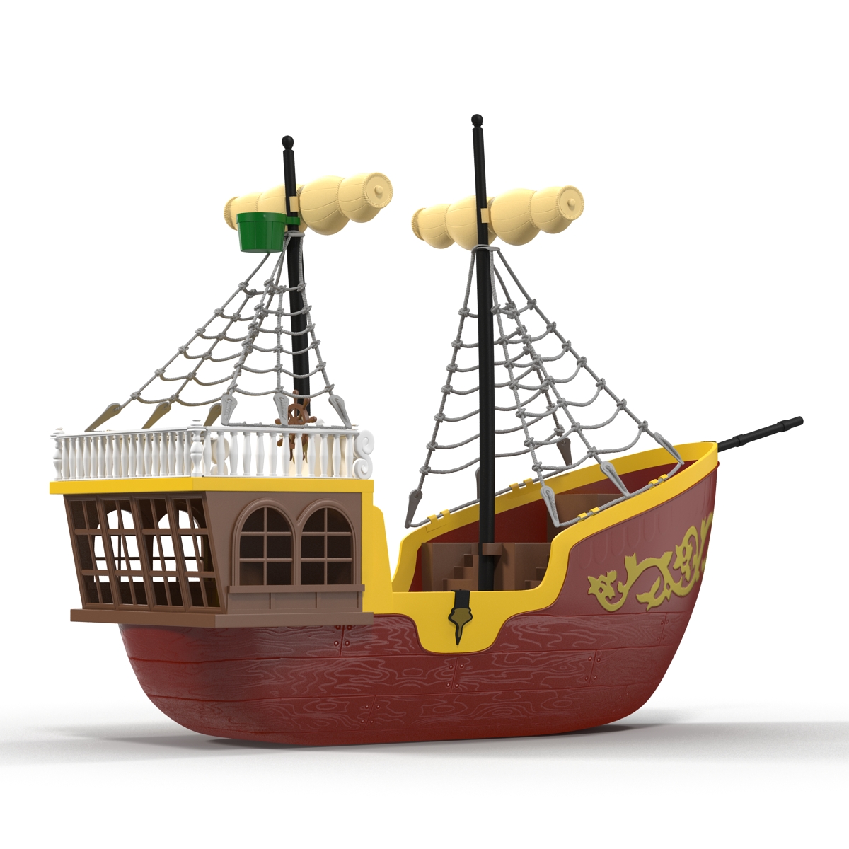 3D Toy Sailboat 3 Red model