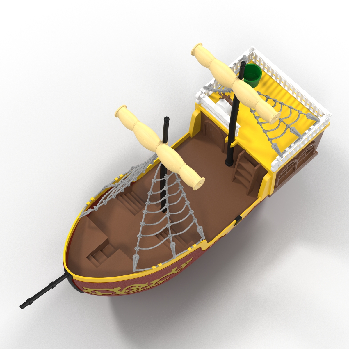 3D Toy Sailboat 3 Red model