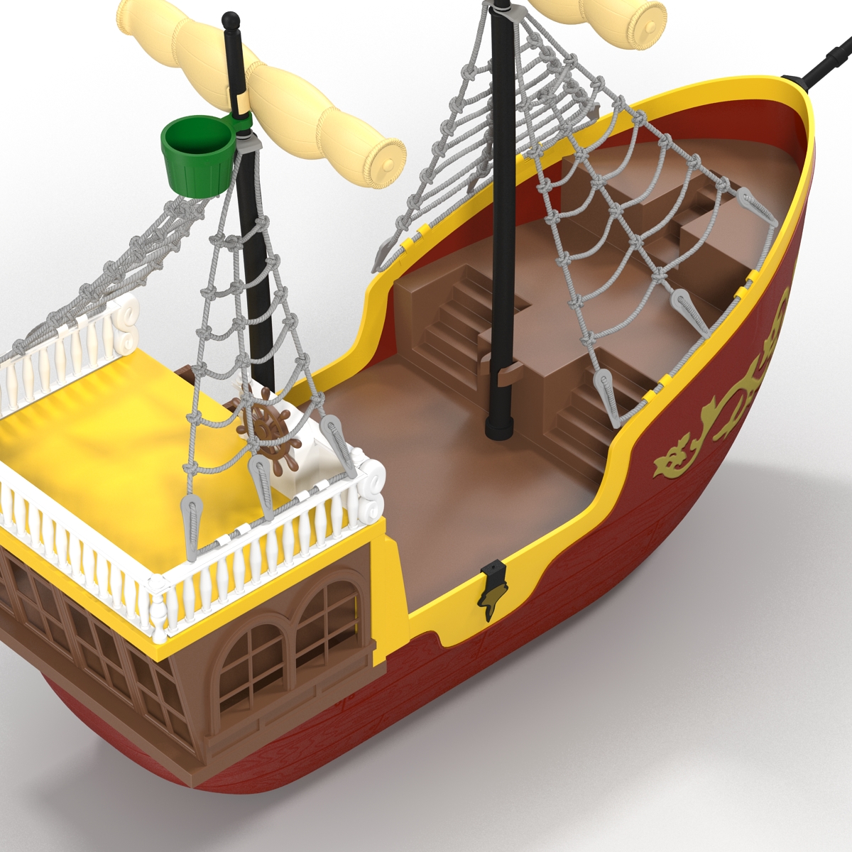 3D Toy Sailboat 3 Red model