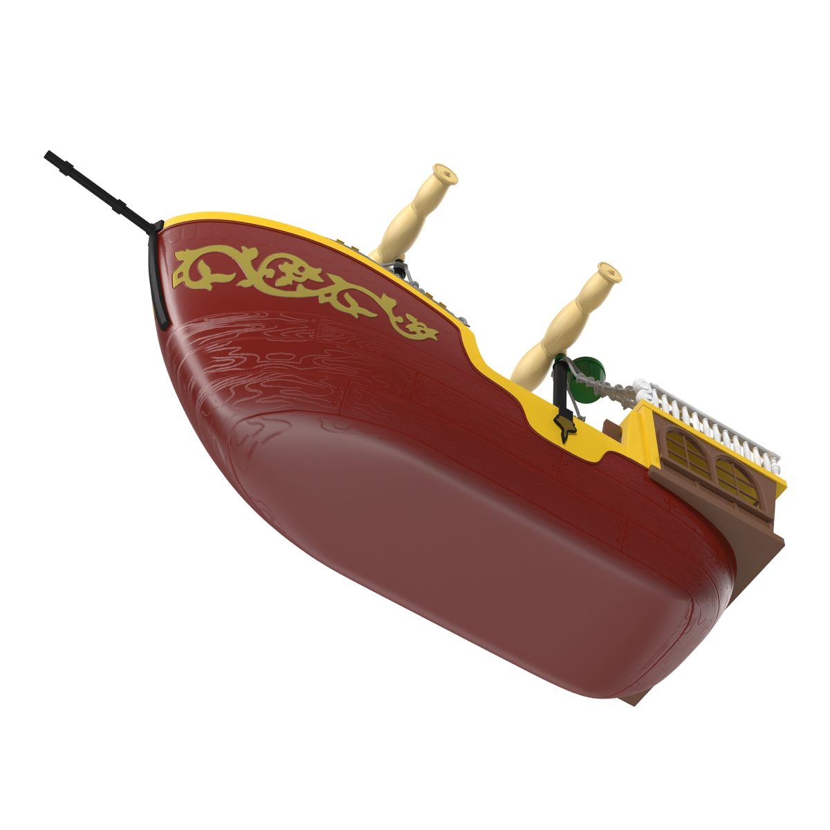 3D Toy Sailboat 3 Red model