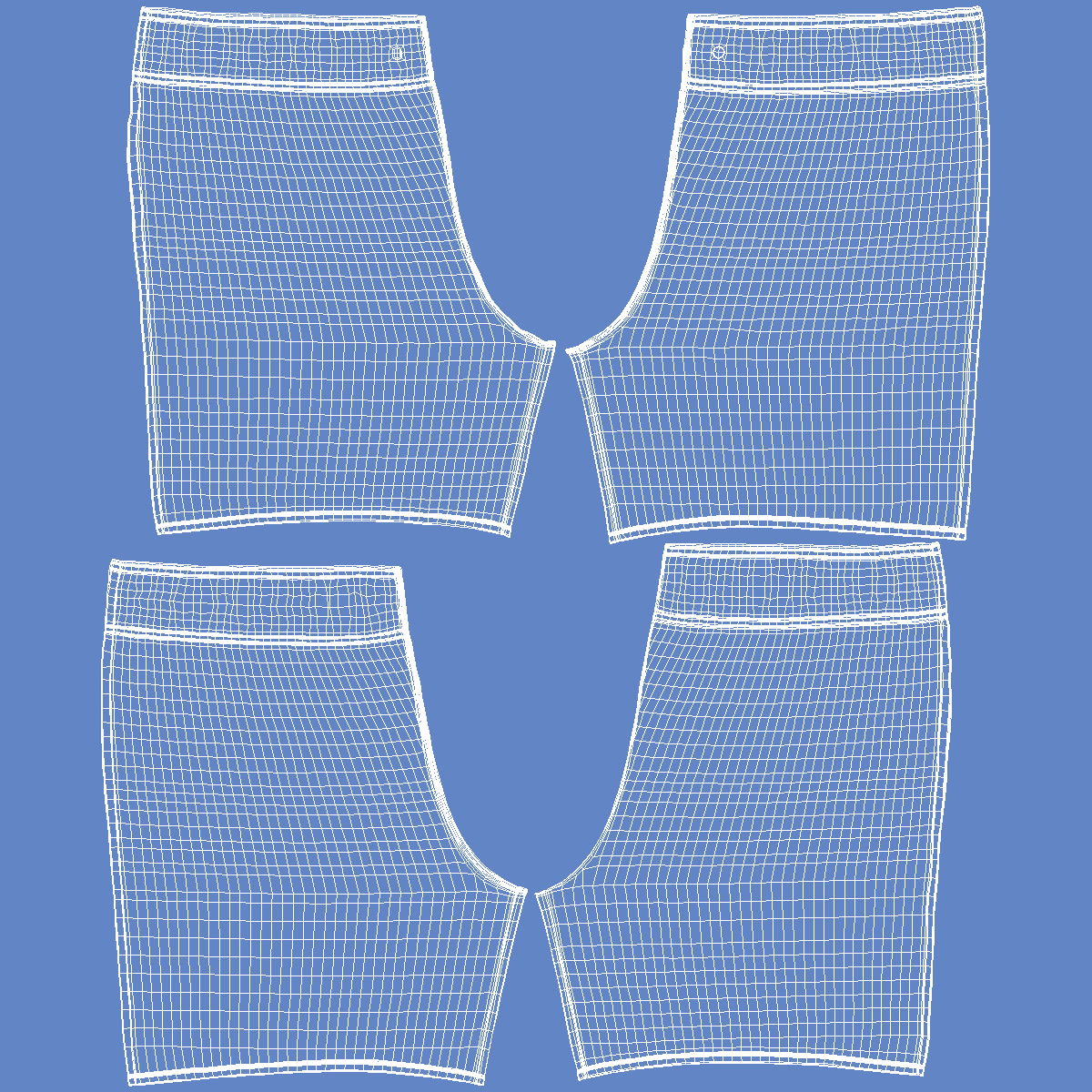 3D Mens Swim Trunks Blue