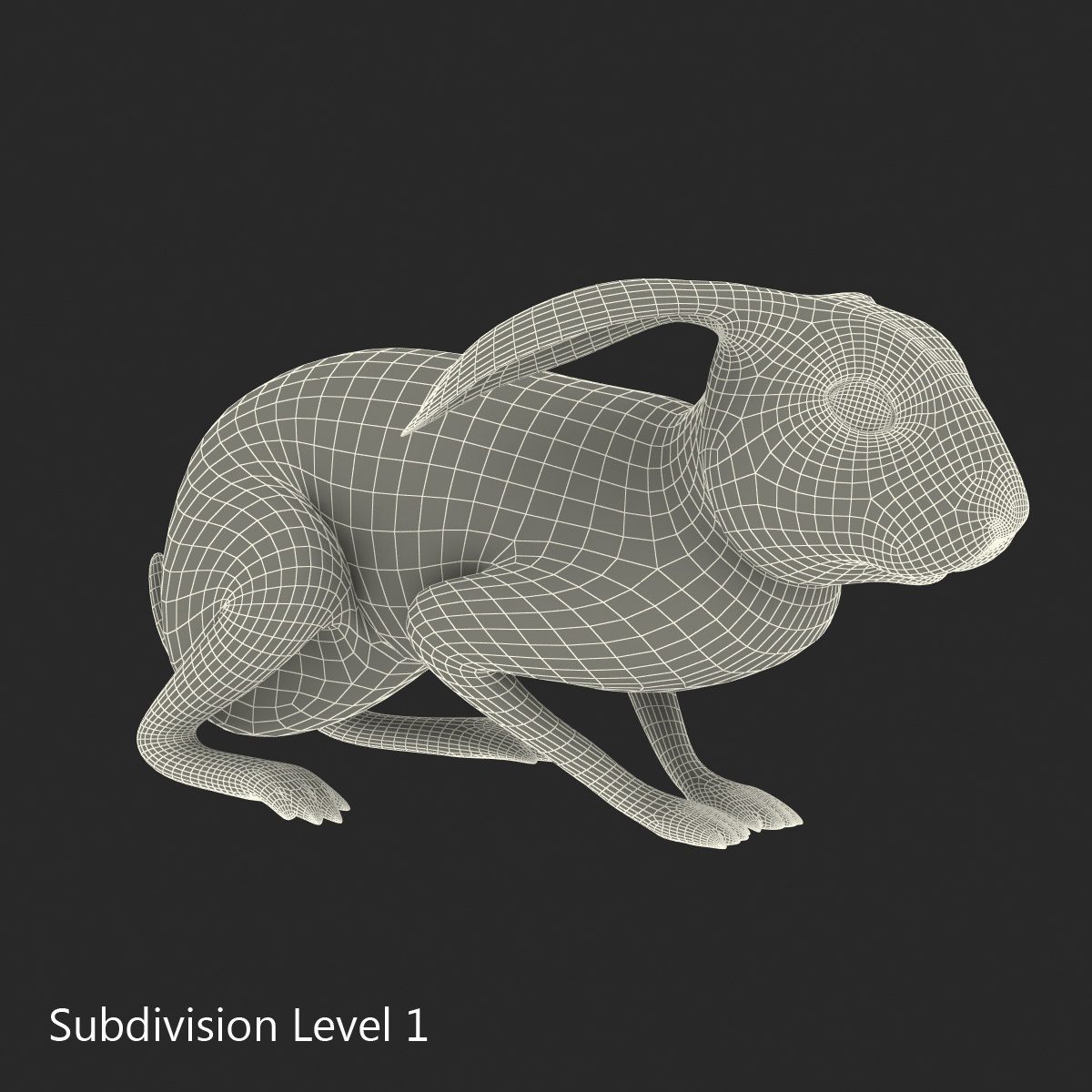 Black Rabbit Pose 2 3D model