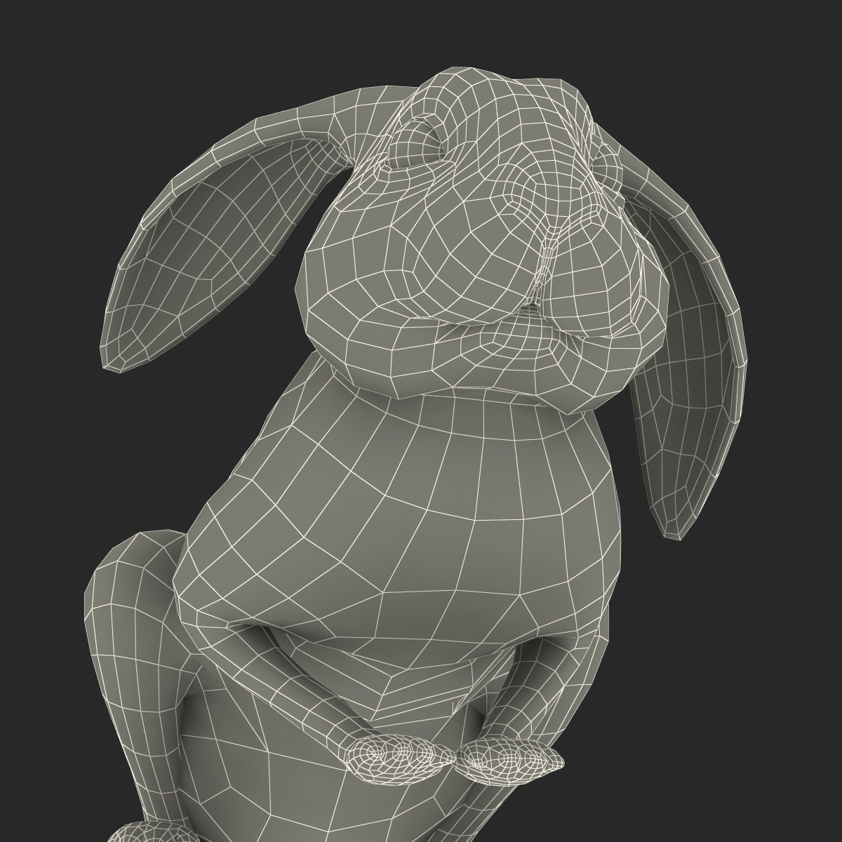 Black Rabbit Pose 2 3D model