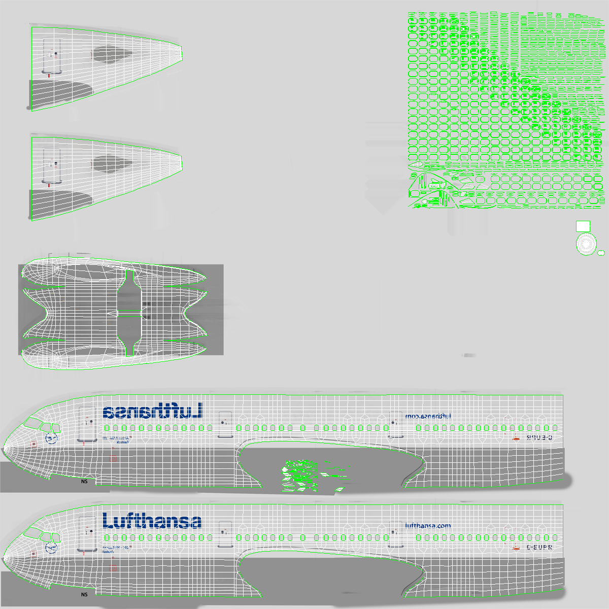 3D Airbus A321 Lufthansa