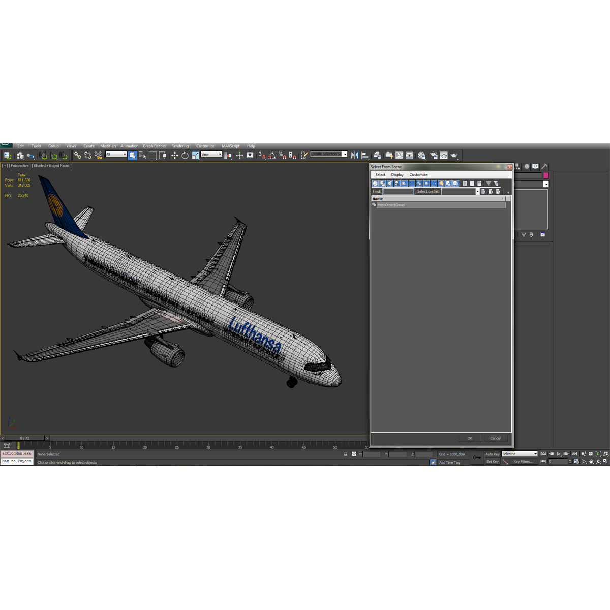 3D Airbus A321 Lufthansa