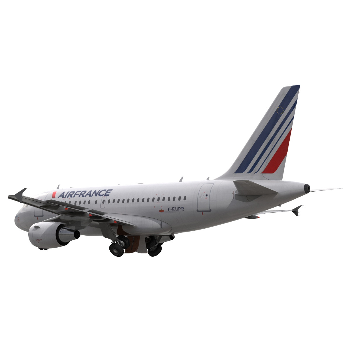 Airbus A318 Air France Rigged 3D model