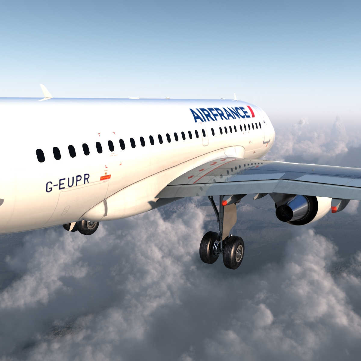 Airbus A318 Air France Rigged 3D model