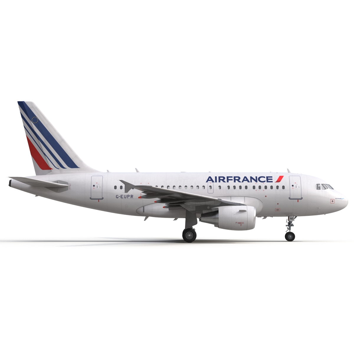 Airbus A318 Air France Rigged 3D model