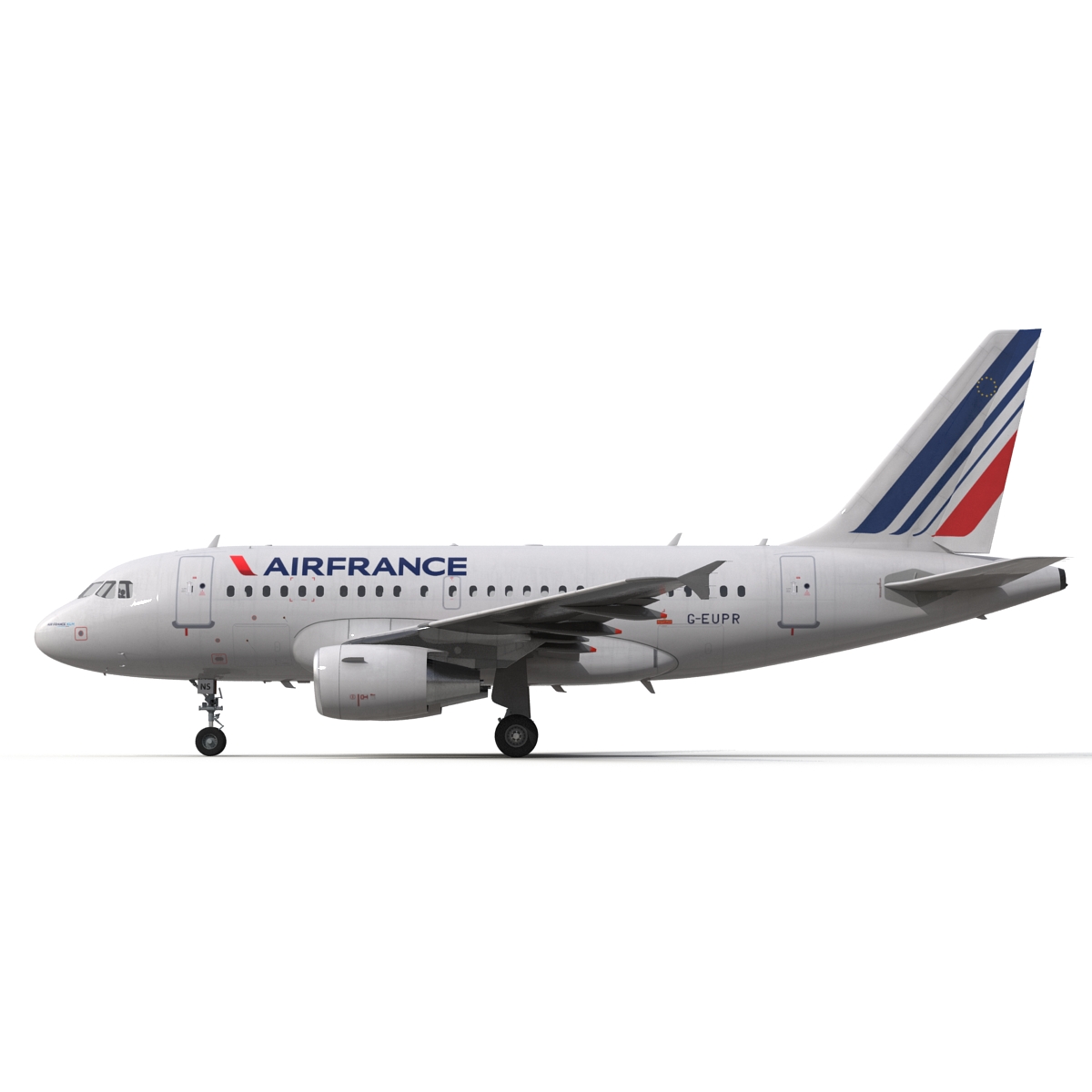 Airbus A318 Air France Rigged 3D model