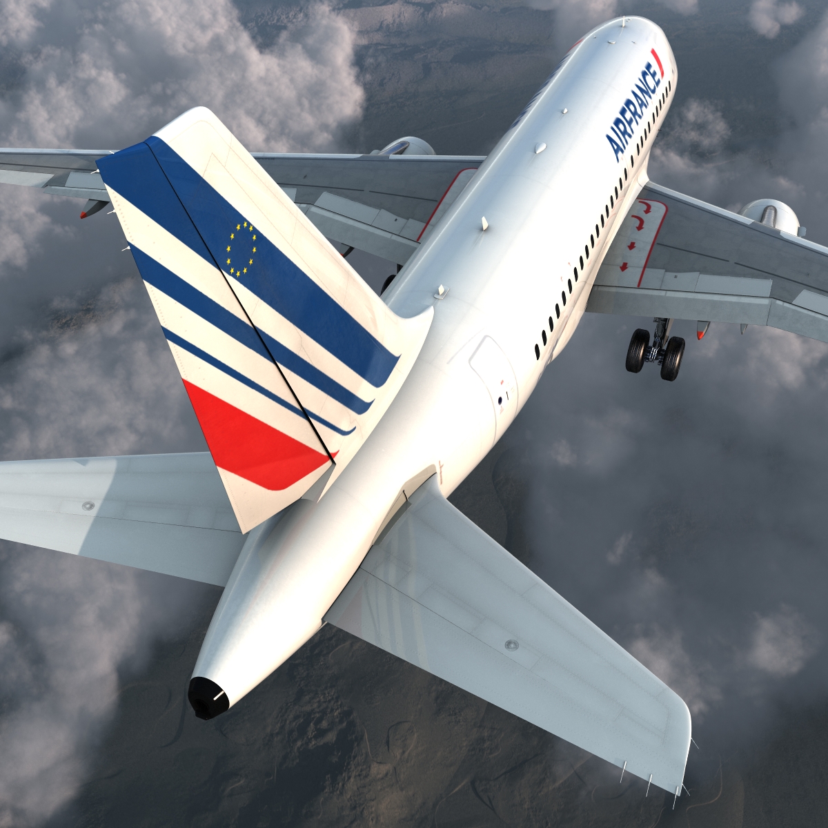 Airbus A318 Air France Rigged 3D model