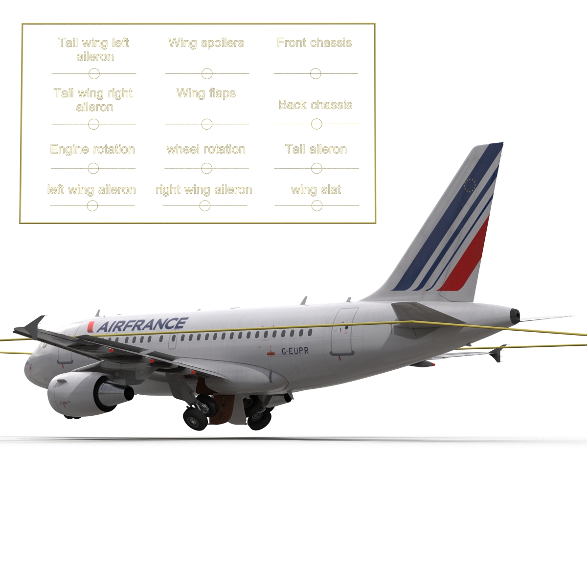 Airbus A318 Air France Rigged 3D model