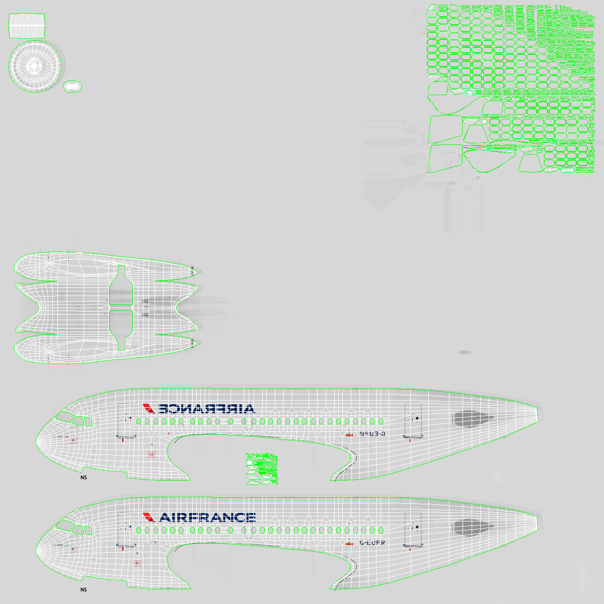 Airbus A318 Air France Rigged 3D model