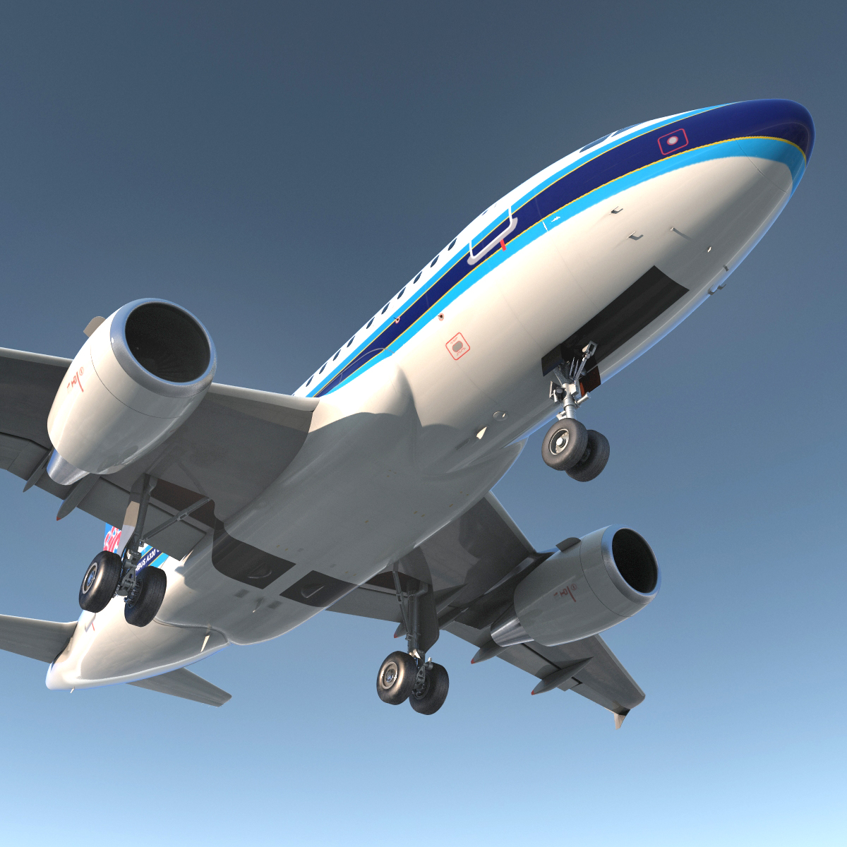 Airbus A318 China Southern Airlines Rigged 3D