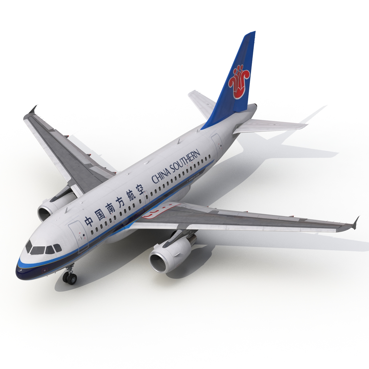 Airbus A318 China Southern Airlines Rigged 3D