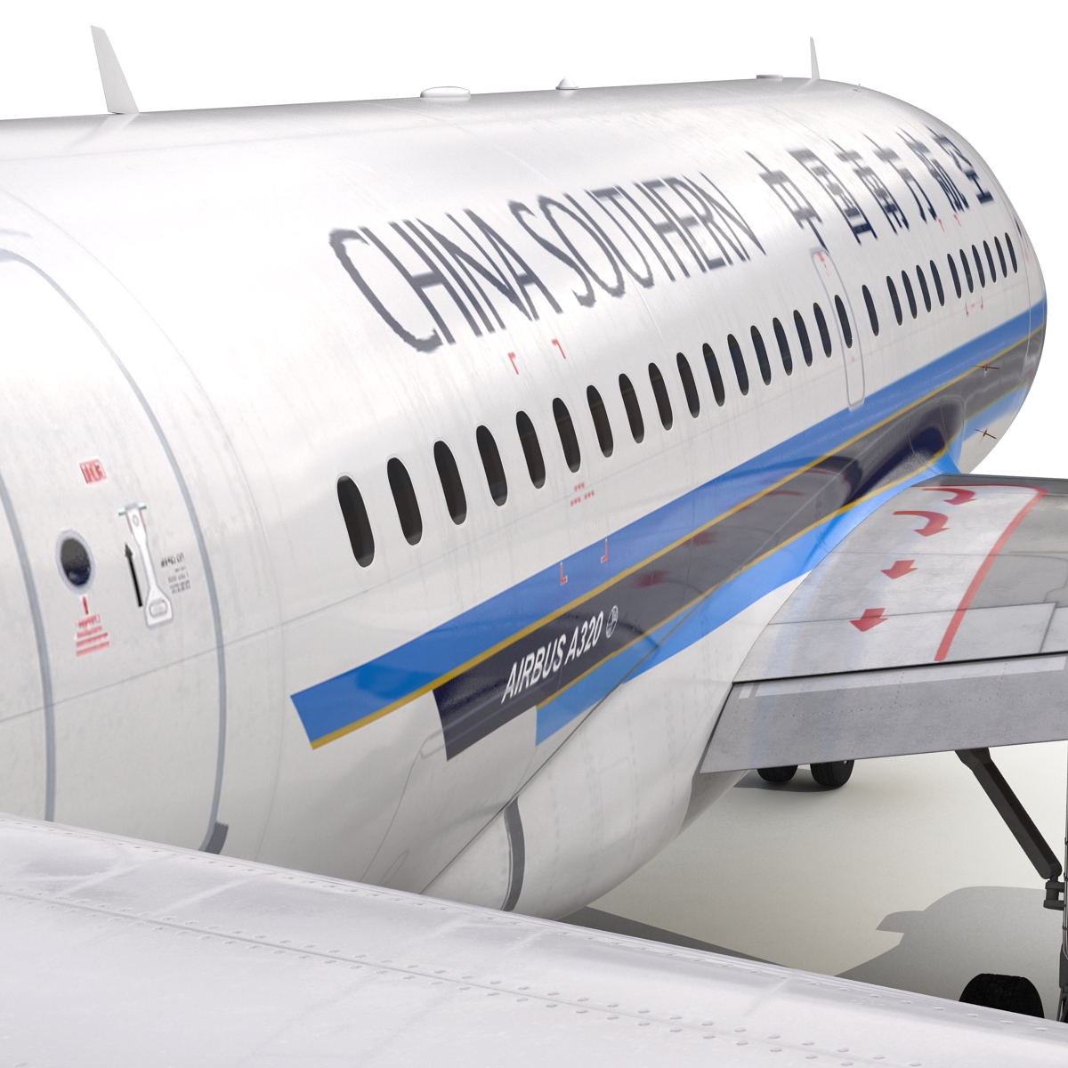 Airbus A318 China Southern Airlines Rigged 3D