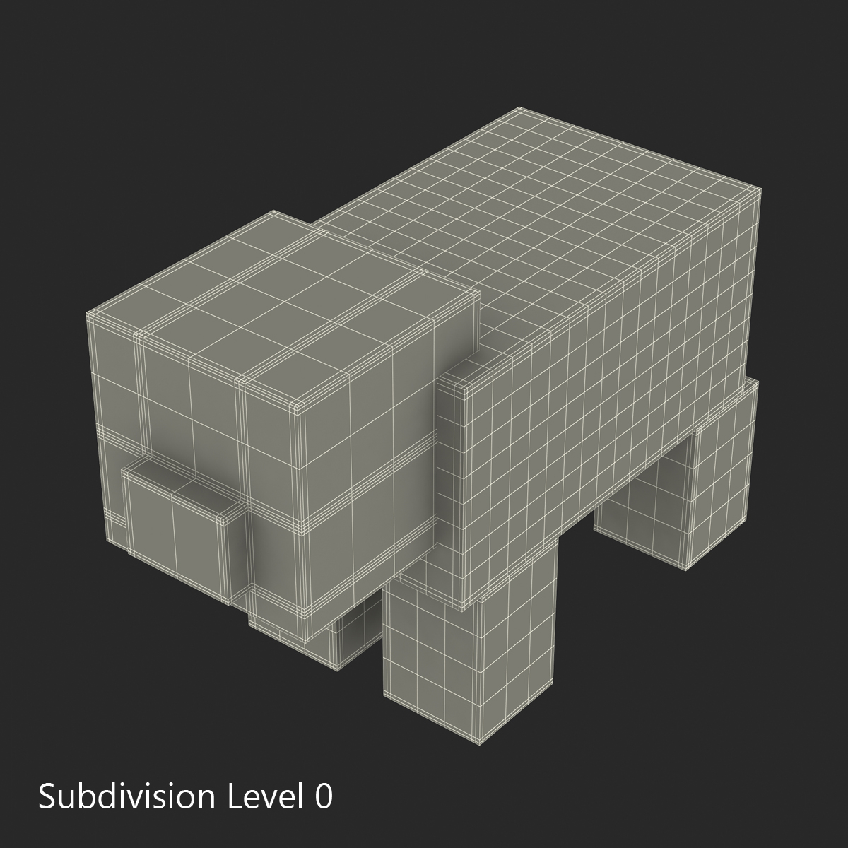 3D Minecraft Pig model