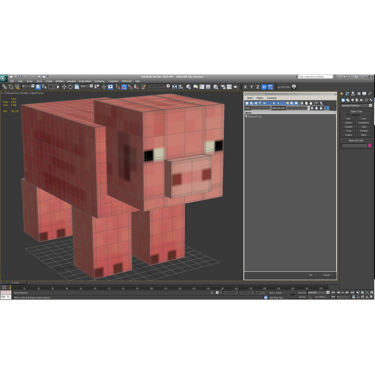 3D Minecraft Pig model