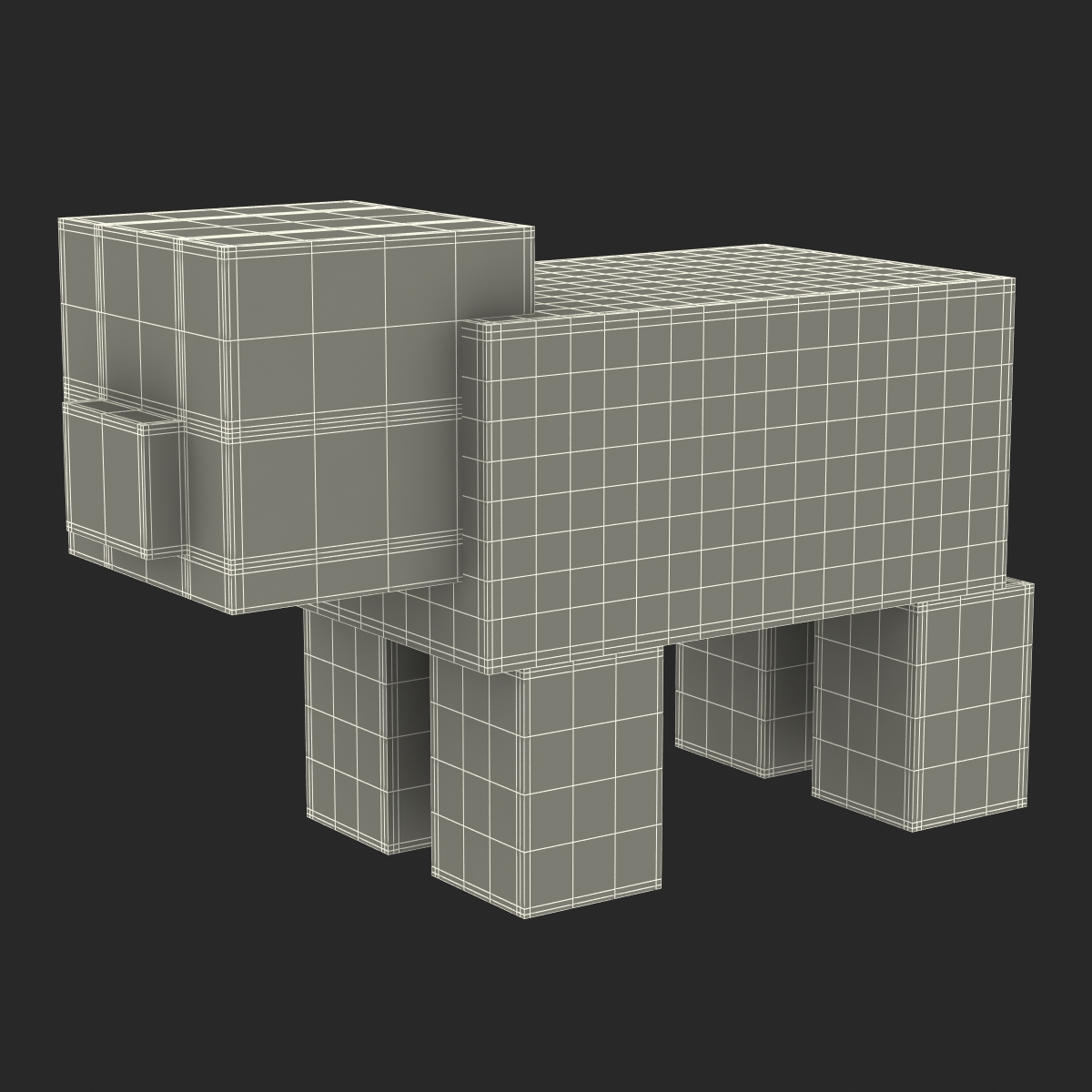 3D Minecraft Pig model