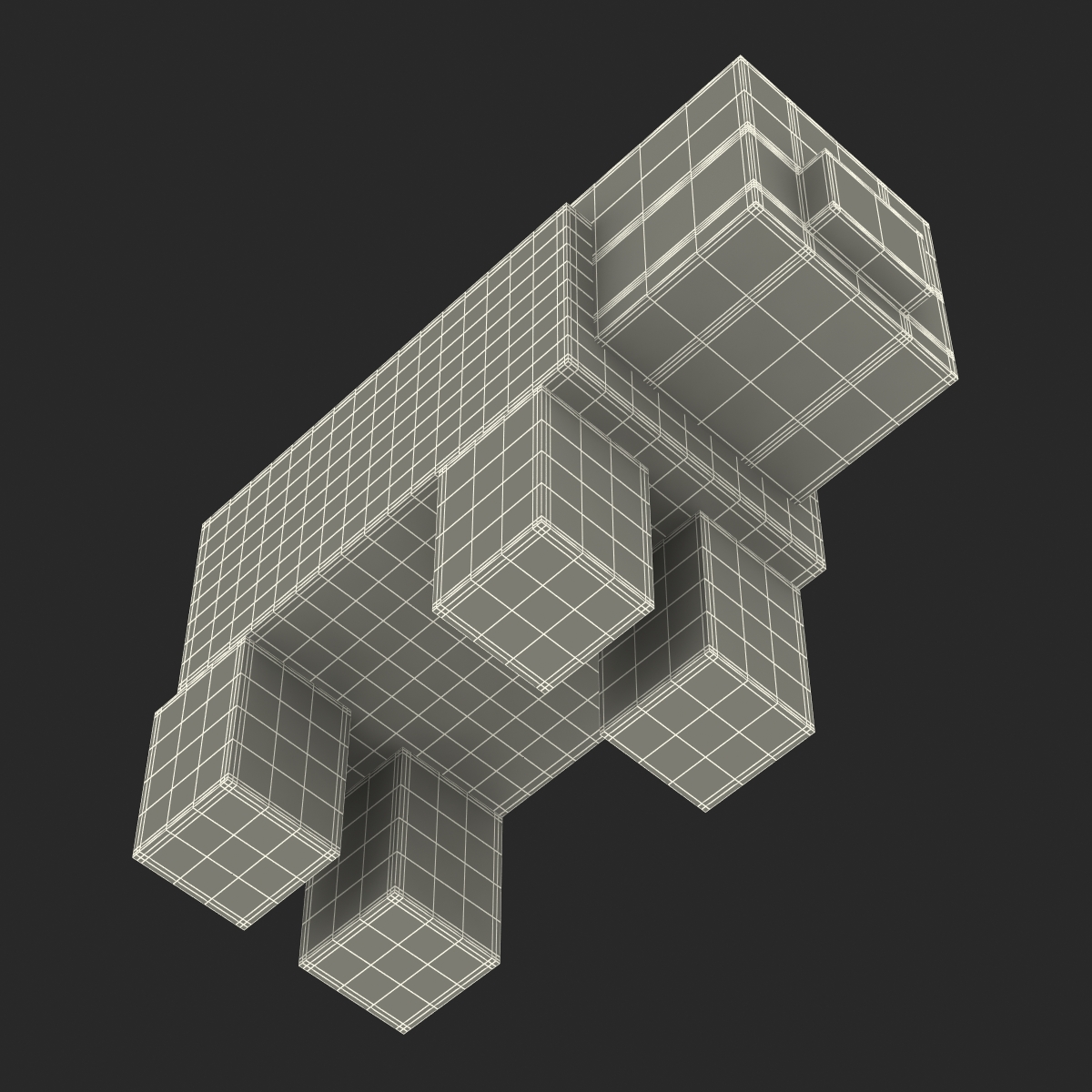 3D Minecraft Pig model