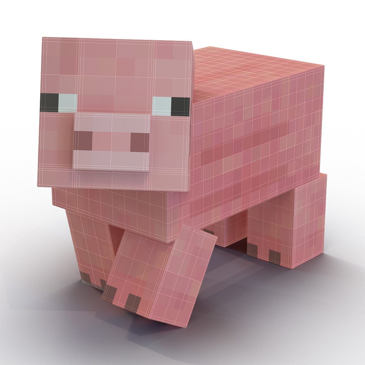 3D model Minecraft Pig Rigged