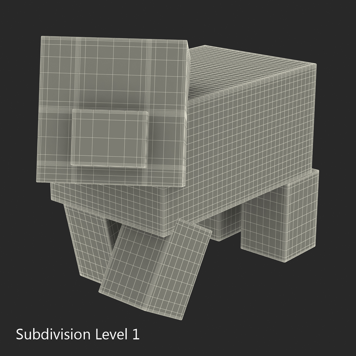 3D model Minecraft Pig Rigged