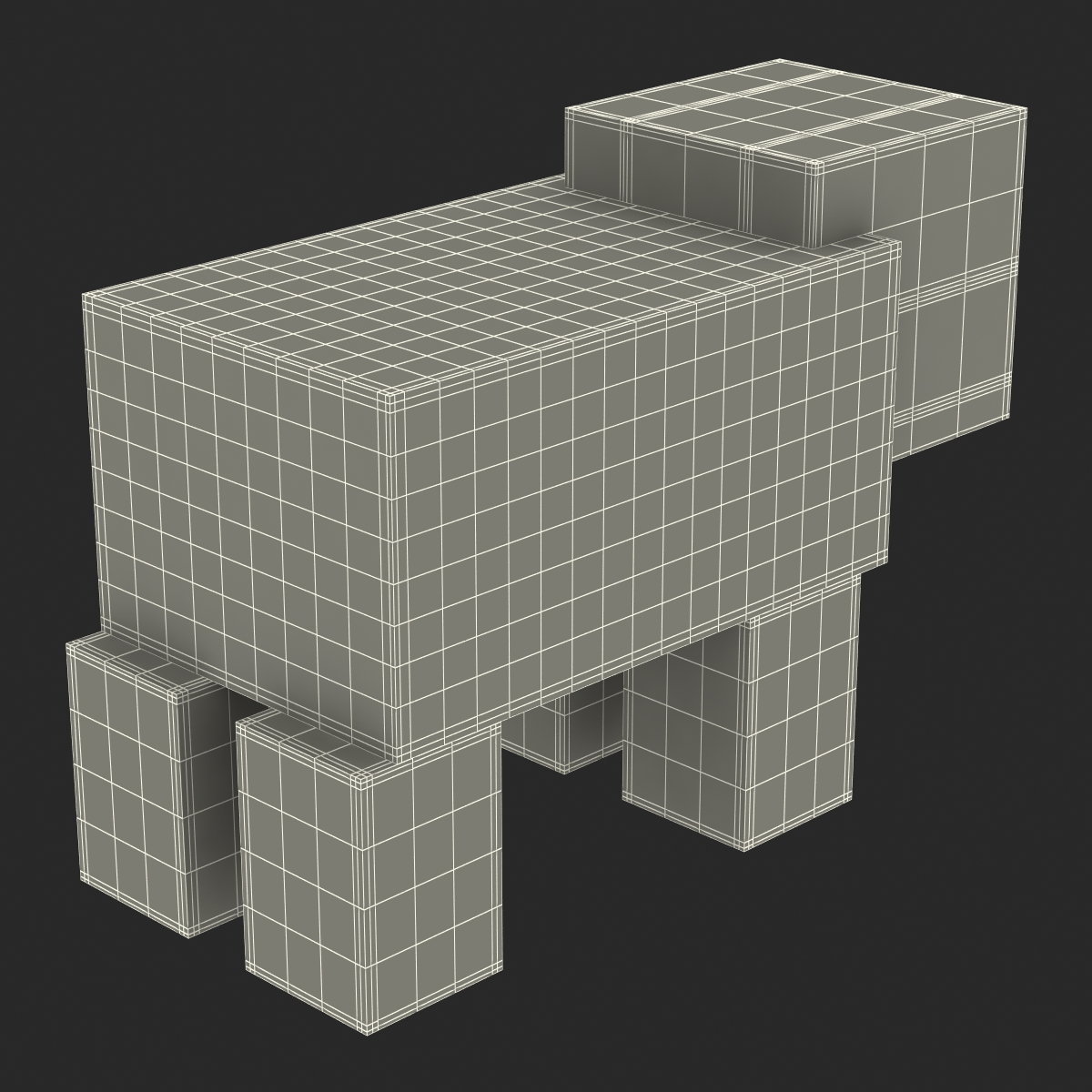 3D model Minecraft Pig Rigged