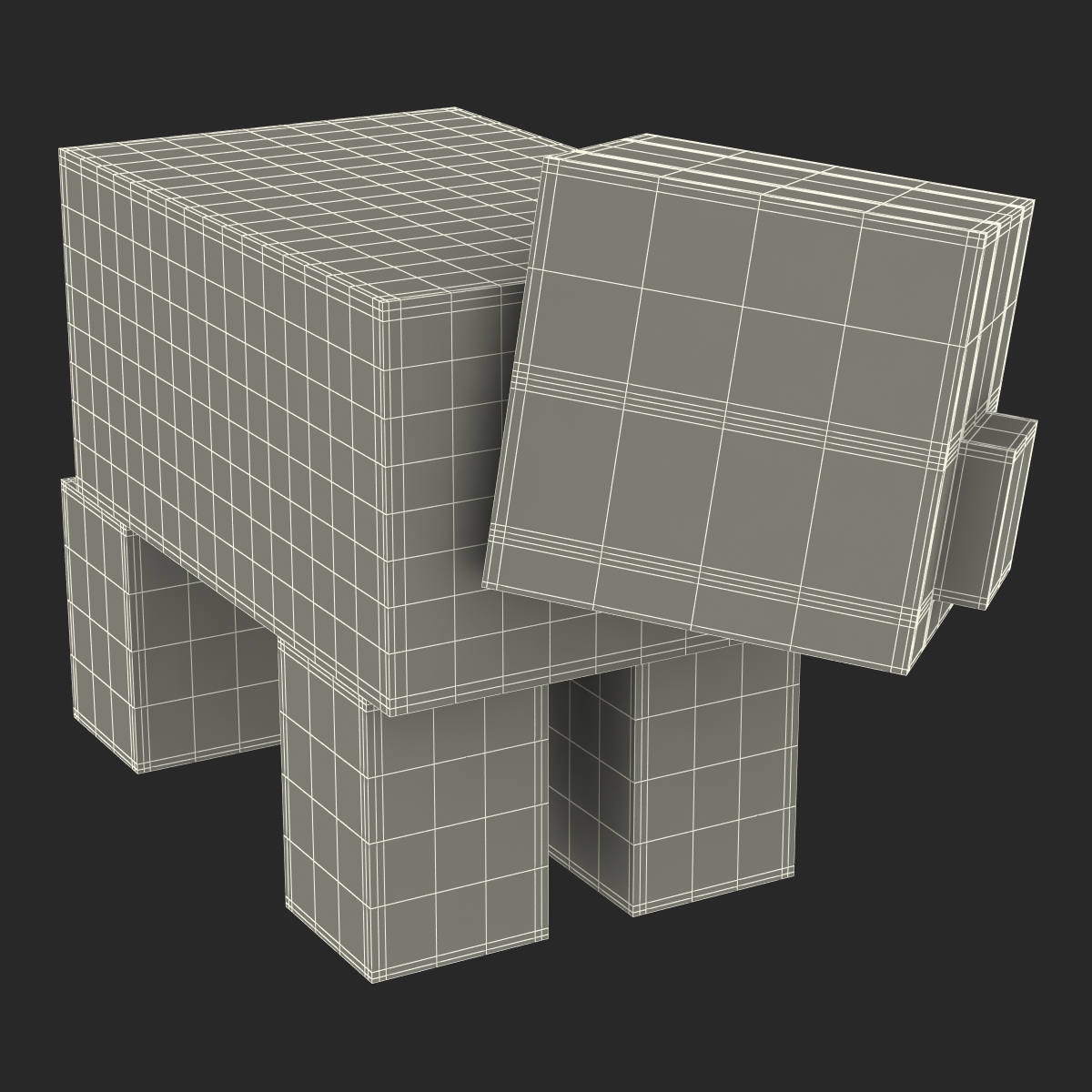 3D model Minecraft Pig Rigged