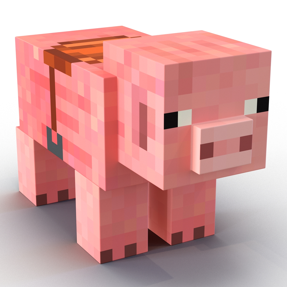 3D model Minecraft Pig with Saddle