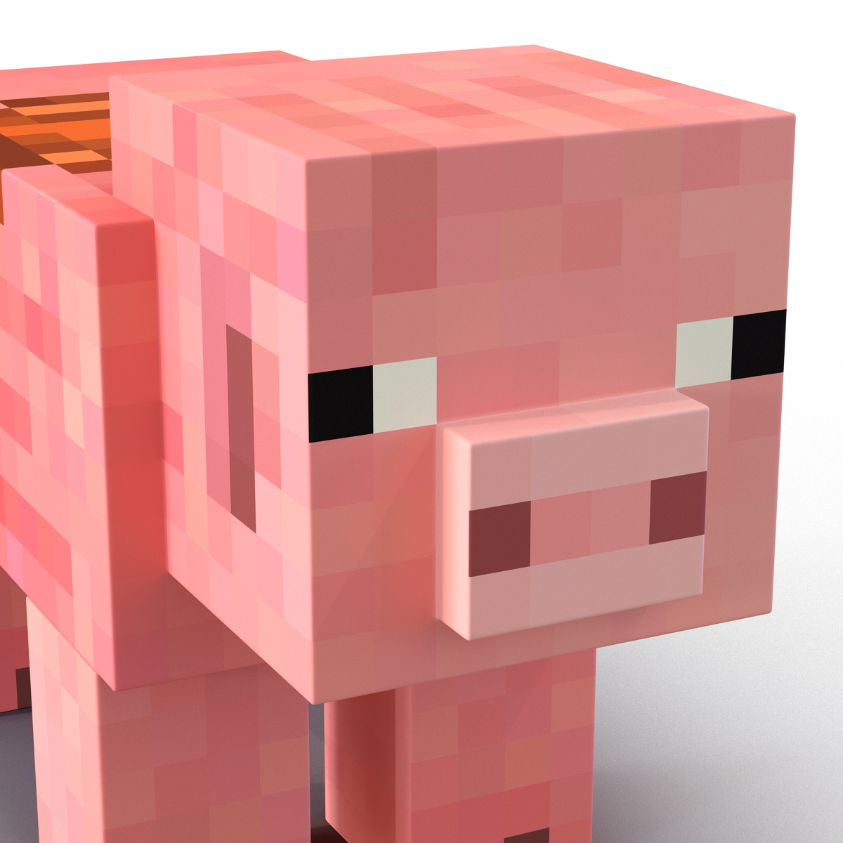 3D model Minecraft Pig with Saddle