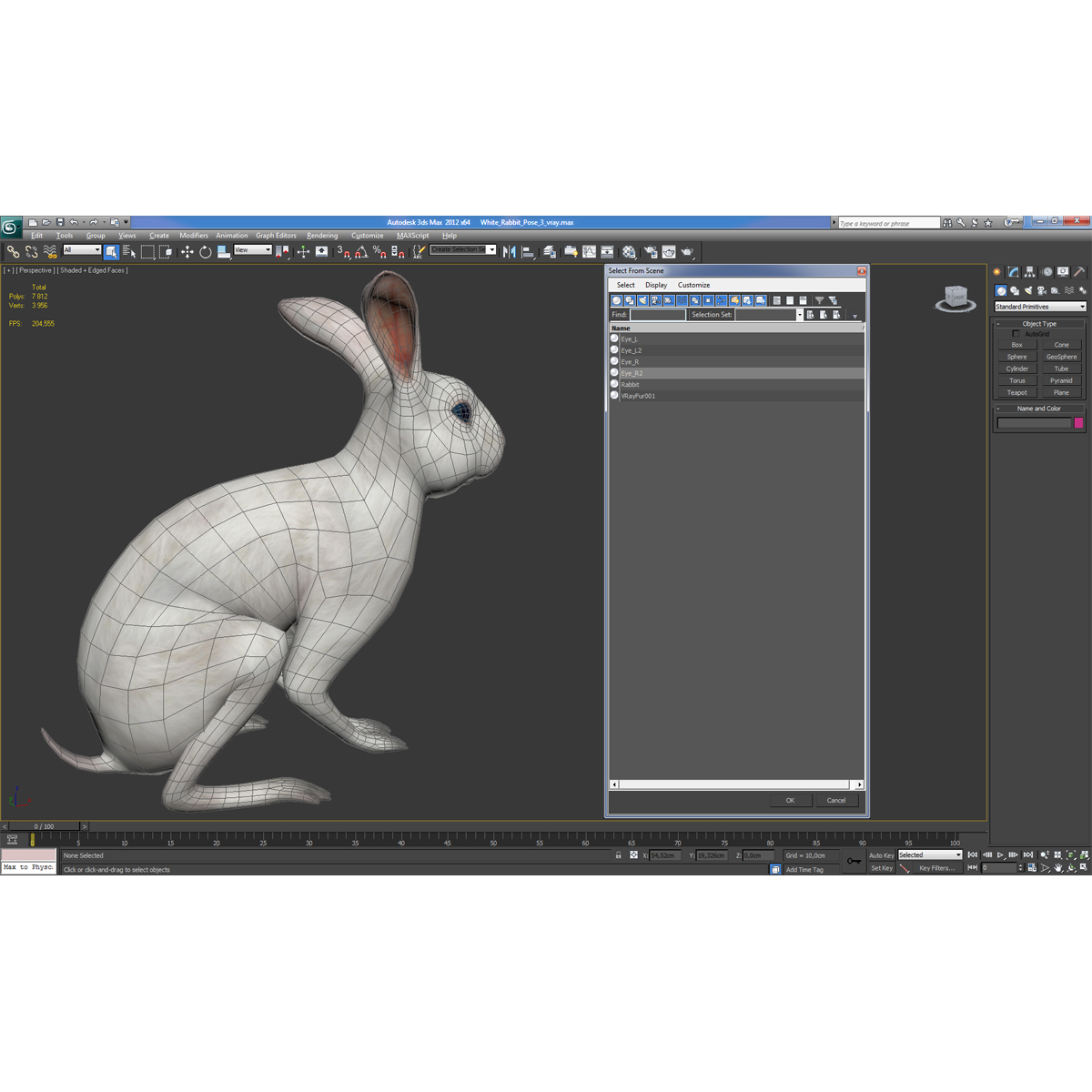 White Rabbit Pose 3 3D model