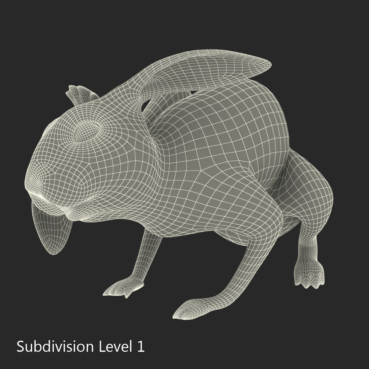 Black Rabbit Pose 4 3D model