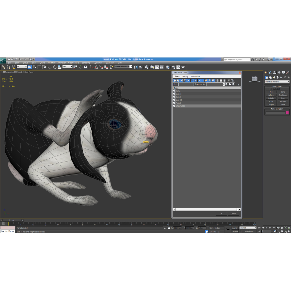 Black Rabbit Pose 4 3D model