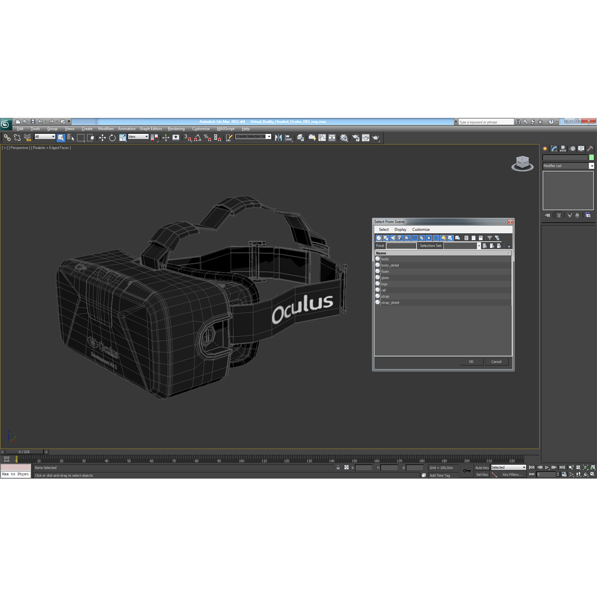 Virtual Reality Headset Oculus DK2 3D model