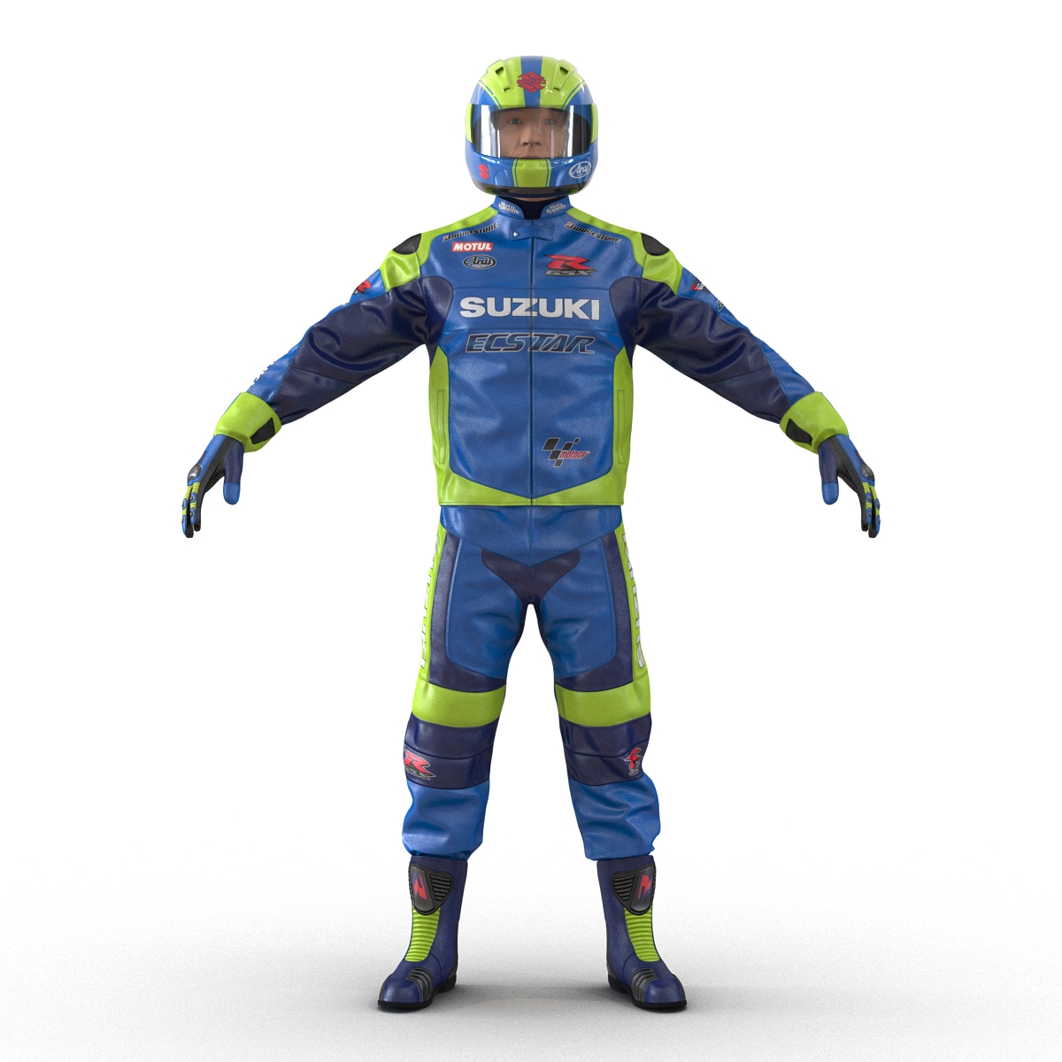 3D Motorcycle Rider Rigged model