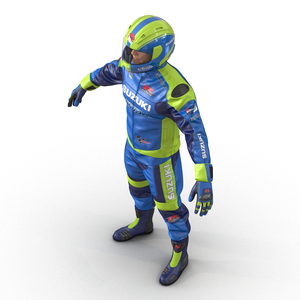 3D Motorcycle Rider Rigged model