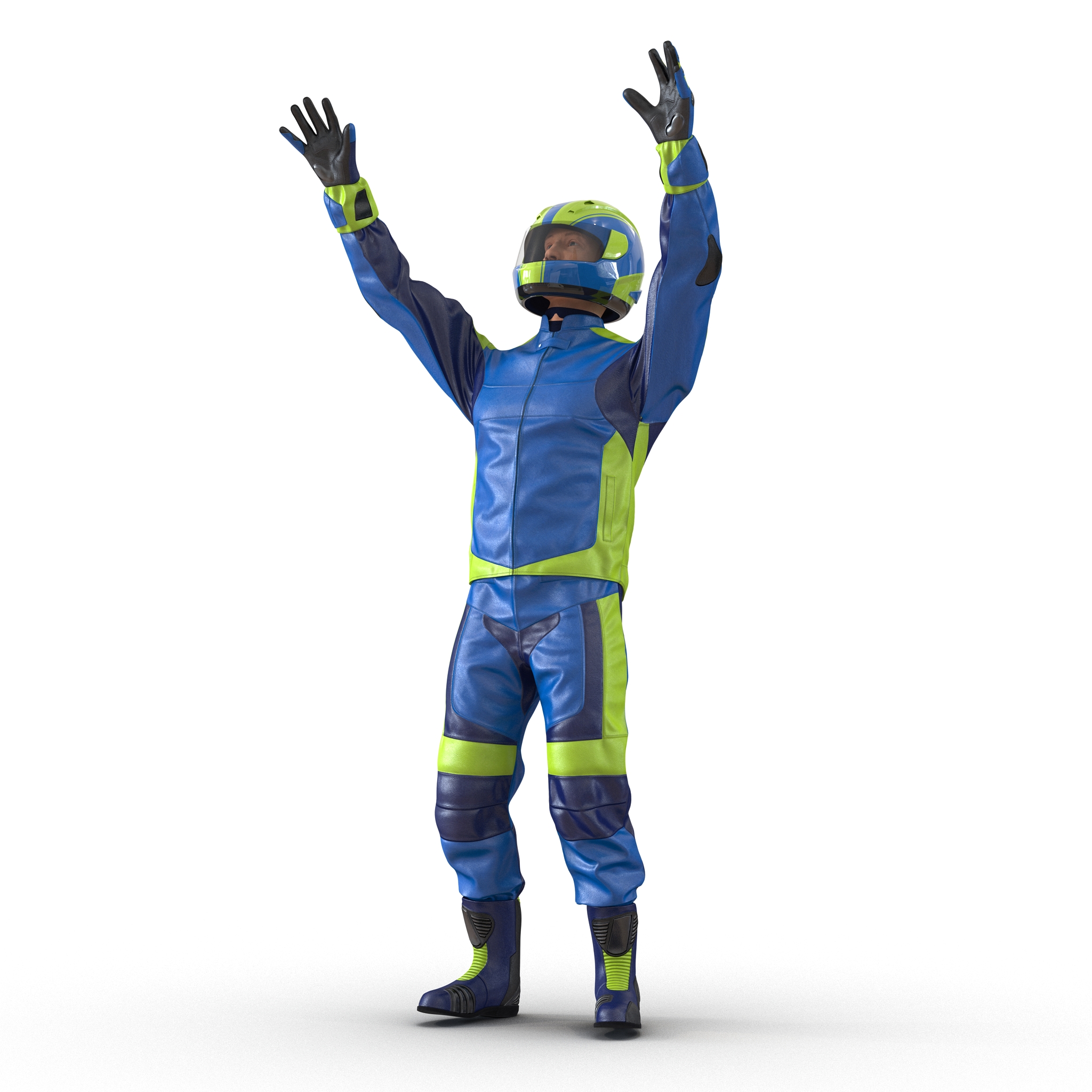 3D Motorcycle Rider Generic Rigged