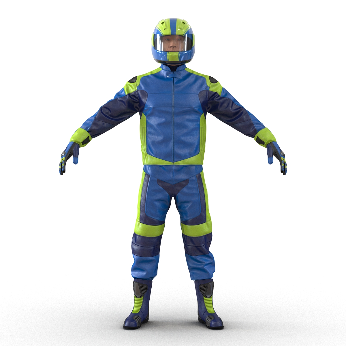 3D Motorcycle Rider Generic Rigged