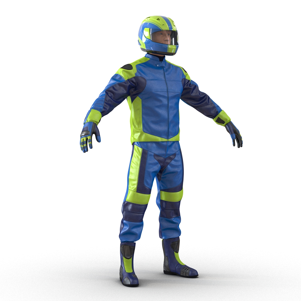 3D Motorcycle Rider Generic Rigged