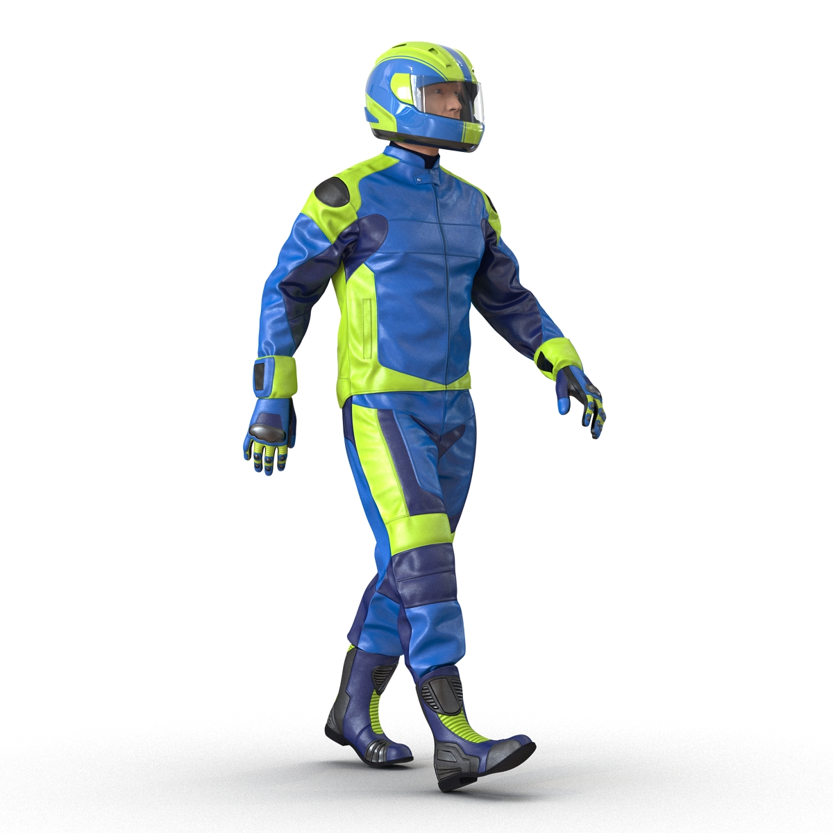 3D Motorcycle Rider Generic Rigged