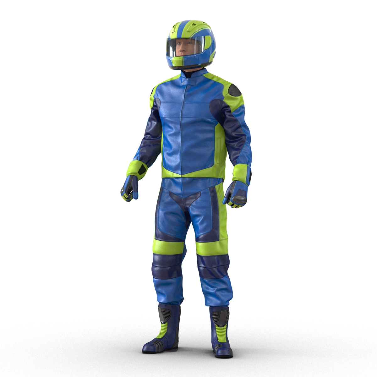 3D Motorcycle Rider Generic Rigged