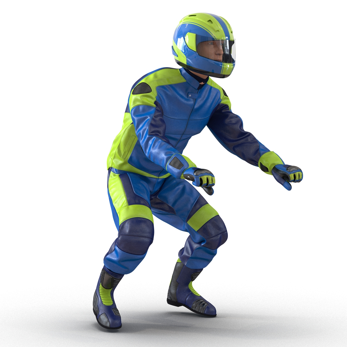 3D Motorcycle Rider Generic Rigged