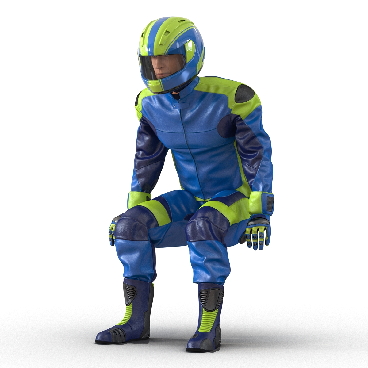 3D Motorcycle Rider Generic Rigged