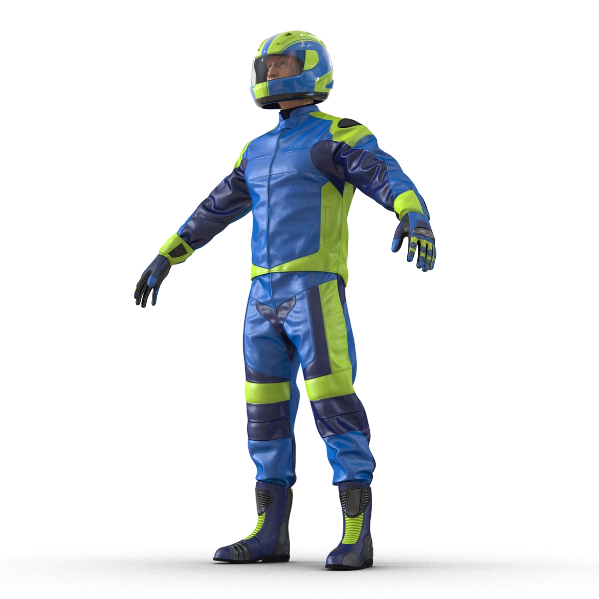 3D Motorcycle Rider Generic Rigged