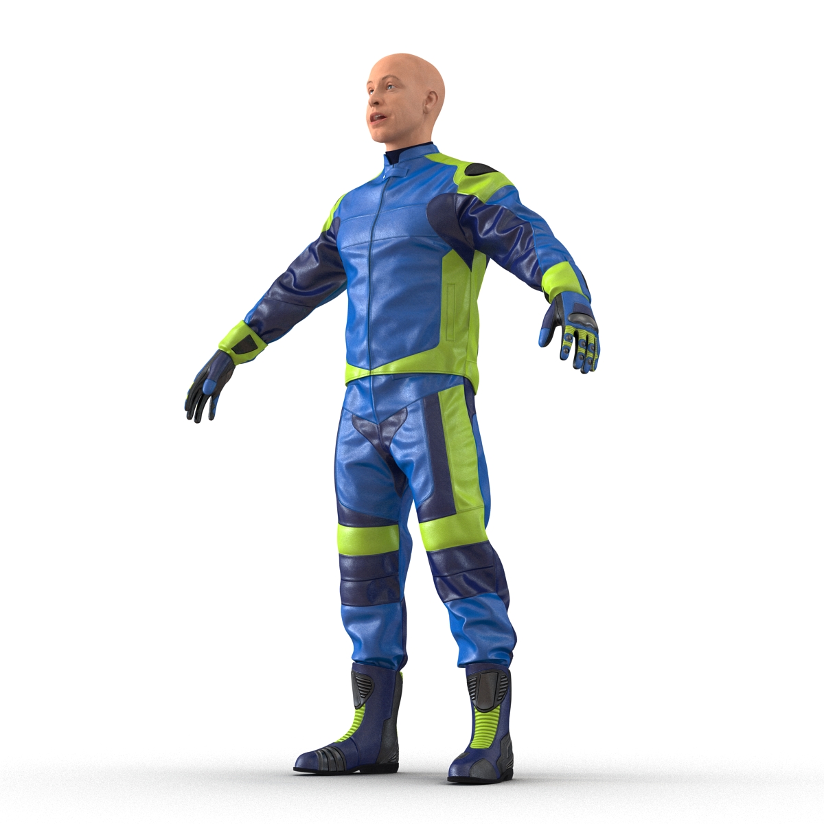 3D Motorcycle Rider Generic Rigged