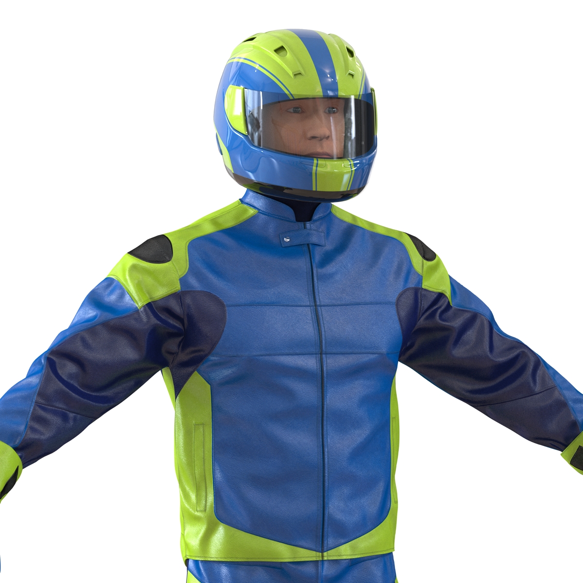 3D Motorcycle Rider Generic Rigged