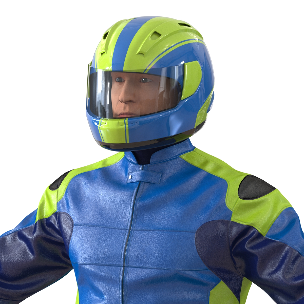 3D Motorcycle Rider Generic Rigged