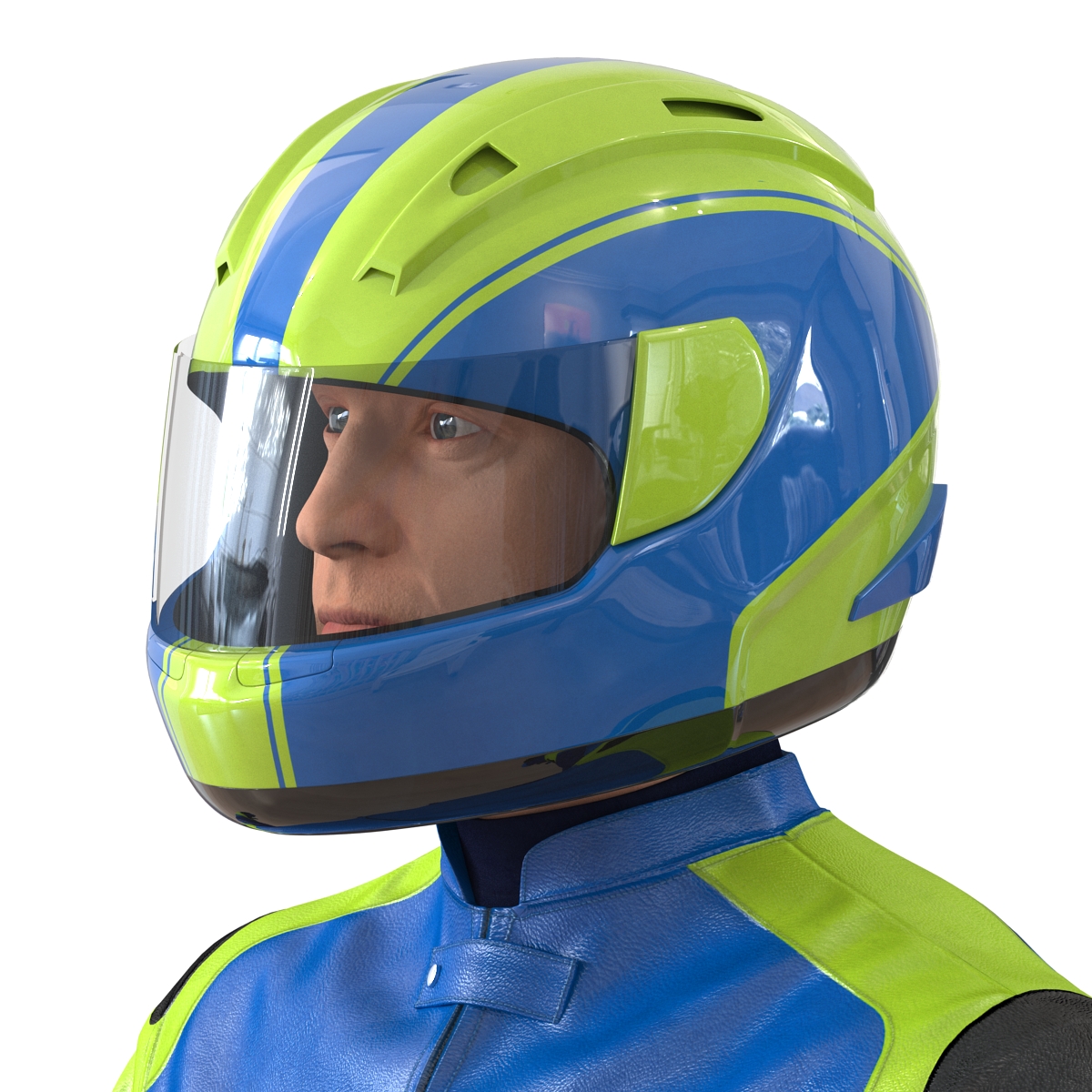 3D Motorcycle Rider Generic Rigged